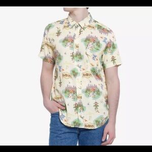 Disney Peter Pan Never Land Map Woven Button-Up